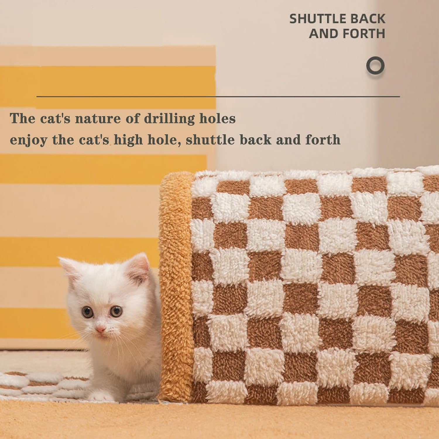 Plush Plaid Cat Tunnel