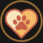 Heart and Pawprint Logo - Black Background